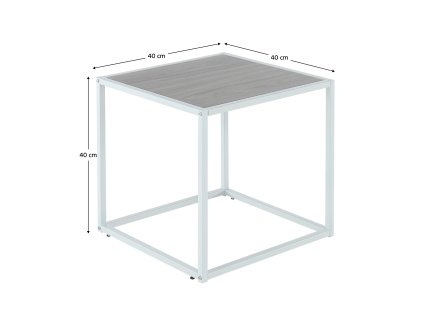 Příruční stolek, dub/bílá, JAKIM TYP 2 NEW