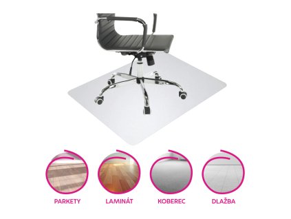 Ochranná podložka pod židli, transparentní, 120x120 cm, 0,8 mm, ELLIE NEW TYP 8