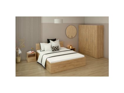 Noční stolek, dub craft zlatý, DOLI