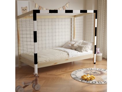 Montessori postel, přírodní/bílá/černá, 90x200, FUTAL