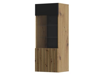 Závěsná skříňka AURIS 1D dub artisan / černá mat