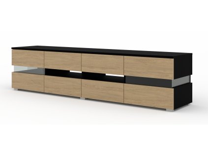 TV stolek Viper 186 černý mat / kamenný dub