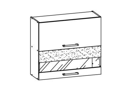 Horní vitrína 80 MODENA MD9/G80W MDF