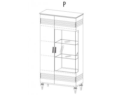 Vitrína TORINO TO-W2 L/P