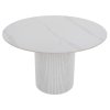 Jídelní stůl, bílý mramor/MDF, průměr 120 cm, MAHIR TYP 1