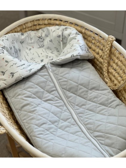 prechodovy fusak pro miminka sedy se zajicky