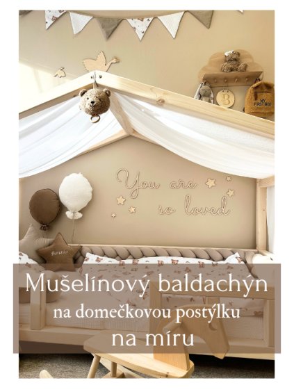 muselinovy baldachyn na domeckovou postylku