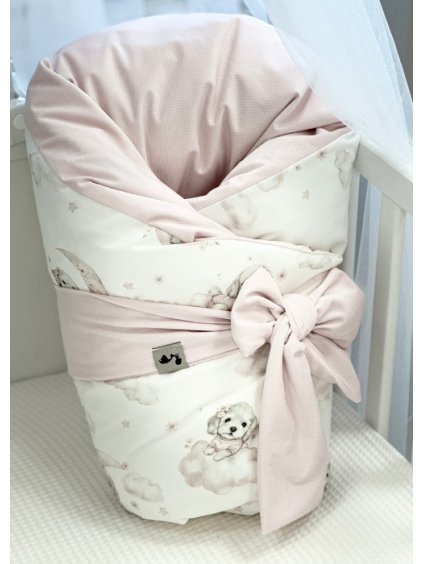 perova zavinovacka svetle ruzova s pejsky