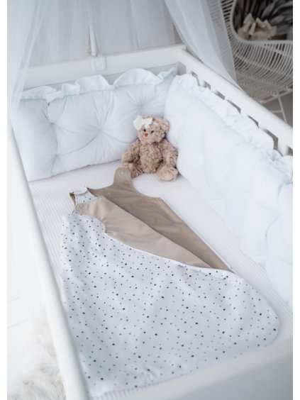 spaci pytel bezovy s puntiky