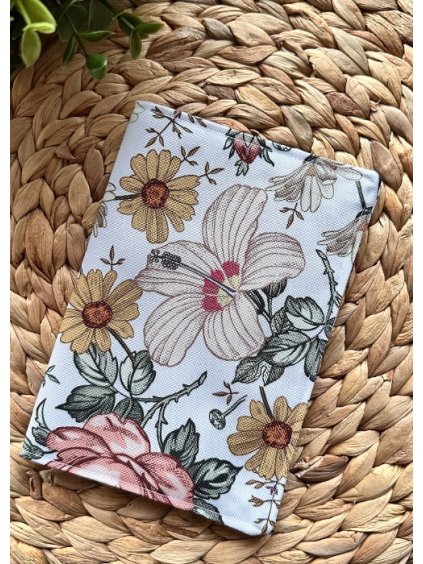 obal na ockovaci prukaz retro kvety