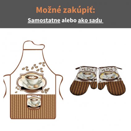 Kuchynské chňapky CAPPUCCINO 3 so zásterou