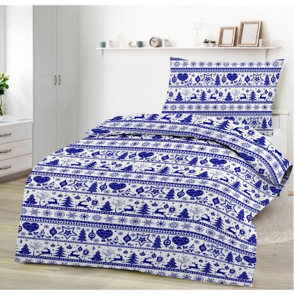 X-MAS MODRÉ obliečky DeLuxe