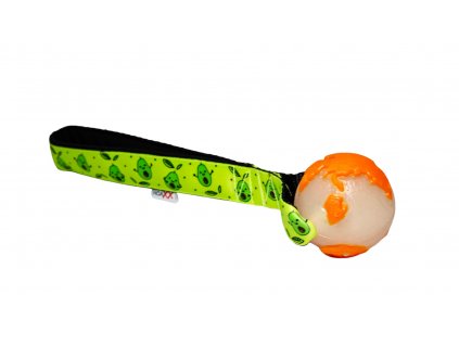 Přetahovací hračka s míčkem Orbee-Tuff Ball Zeměkoule fosfor/oranžová