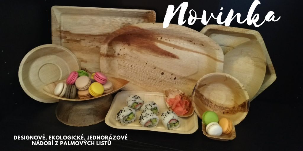 jednorázové nádobí z palmových listů
