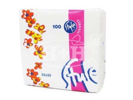 Ubrousky Style Classic 33x33 cm 1 vrstvé bílé 100 ks