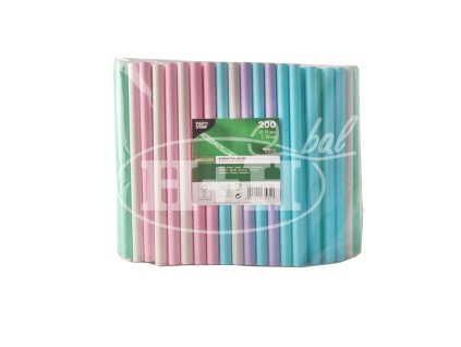 Slámky papírové Bubble Tea barevné 20cm d 12mm bal. 200 ks