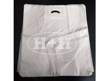 Taška MDPE průhmat bílá 55x60+5cm, 250 ks