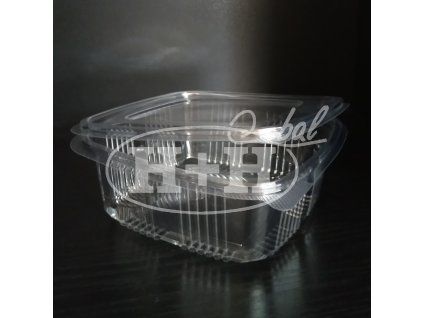 Miska hranatá průhledná s víčkem 1500 ml PET