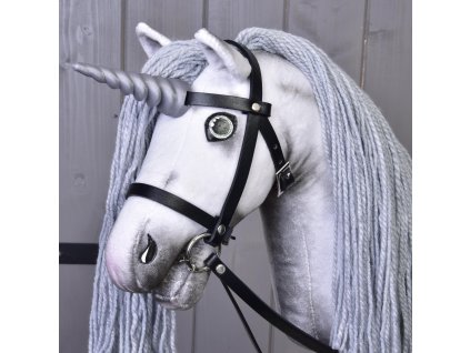 Hobby Horse jednorožec Silver s uzdou a  ohlávkou (vel. S)