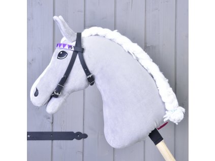 Hobby horse Zaumzeug mit 2 Stirnbändern lila (Gr. M)