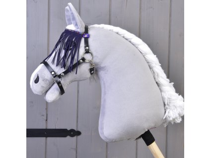 Hobby horse Schwarzes Halfter mit Lilla Fransen
