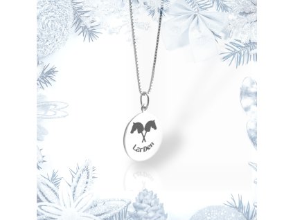 Silberne Halskette mit Hobby Horse Medaillon