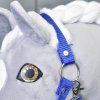 horse on a stick Halfter blau mit Pelz