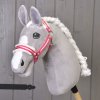 Hobby Horse Halfter rot mit Streifen mit Pelz