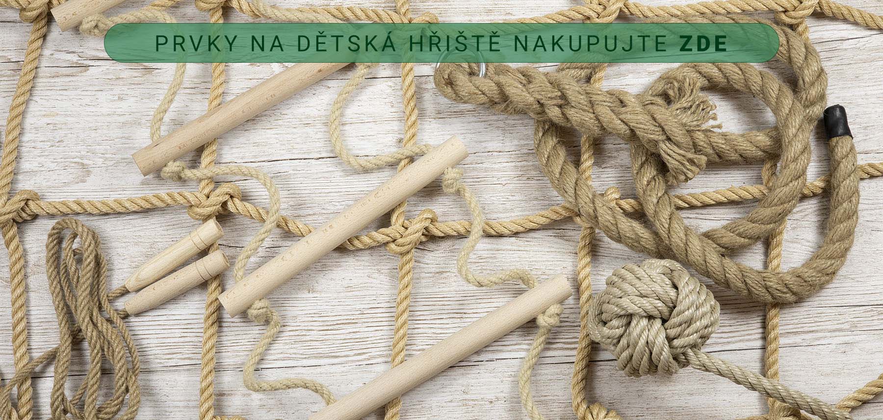 šplhací sítě, lana švihadla žebříky