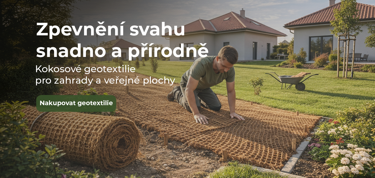 Kokosové geotextilie pro zpevnění svahů a ochraně proti erozi