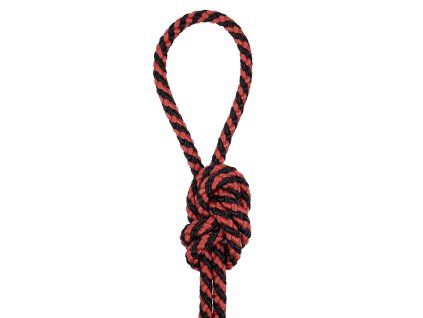 Šňůra PP Polypropylen 8mm bez jádra černá červená spirála