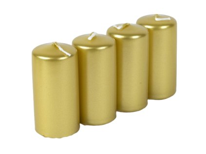 Svíčky zlaté 4ks 4x8cm