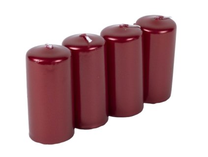 Svíčky červené 4ks 4x8cm