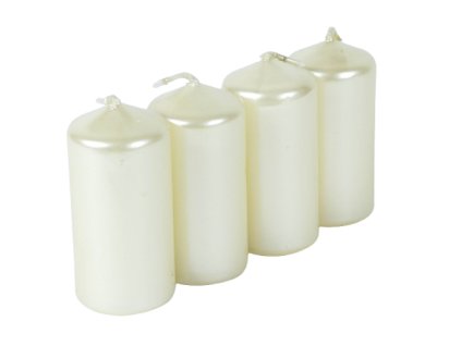 Svíčky krémové 4ks 4x8cm
