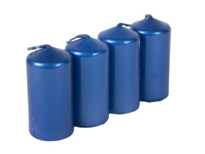 Svíčky modré 4ks 4x8cm