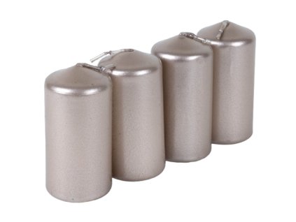 Svíčky růžově zlaté 4ks 4x8cm