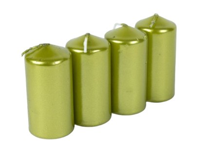 Svíčky zelené 4ks 4x8cm