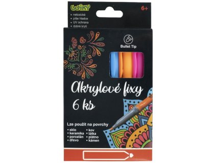 Akrylové fixy 6ks barevné