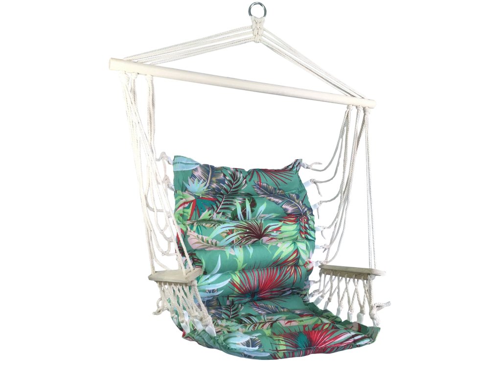 Houpací křeslo SEDCO STRIPS/COLOR s opěrkami - různé varianty (Varianta zelená)