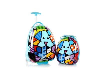 Heys Britto Blue Dog – sada kufru a batohu dětská sada skořepinového kufru a batohu