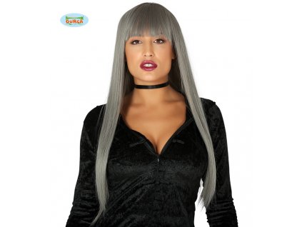 GRAY BOB WIG HQ - paruka šedá dlouhovlasá