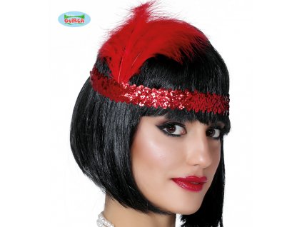 Charlestonová čelenka červená Guirca