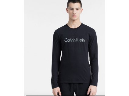 Calvin Klein Tričko S Dlouhým Rukávem Černé + textilní rouška ke každé objednávce zdarma