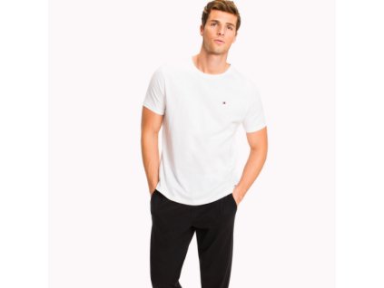 Tommy Hilfiger Pánské Triko Bílé M + textilní rouška ke každé objednávce zdarma