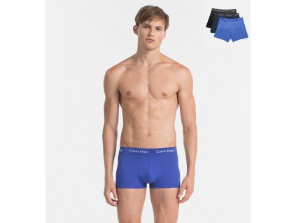 Calvin Klein 3Pack Boxerky Blue Shadow, Black and Cobalt Water S