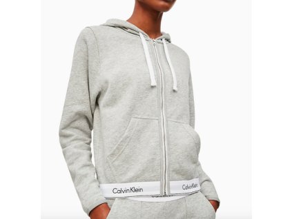 Calvin Klein Mikina Se Zipem Šedá + textilní rouška ke každé objednávce zdarma