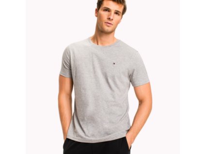 Tommy Hilfiger Pánské Triko Šedé XL + textilní rouška ke každé objednávce zdarma