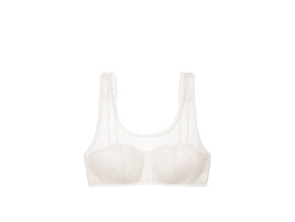 Victoria´s Secret Podprsenka Dot Mesh&Lace Scoop Coconut White S