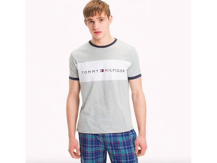Tommy Hilfiger Pánské Tričko S Krátkým Rukávem Šedé L