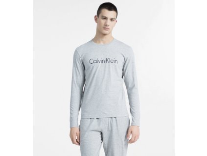 Calvin Klein Tričko S Dlouhým Rukávem Šedé + textilní rouška ke každé objednávce zdarma